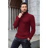 image:imageCOOFANDY Mens Ribbed Turtleneck Sweater Casual Basic Long Sleeve Knitted Pullover SweaterWine Red