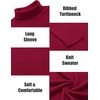 image:imageCOOFANDY Mens Ribbed Turtleneck Sweater Casual Basic Long Sleeve Knitted Pullover SweaterWine Red