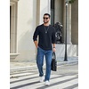 image:imageCOOFANDY Mens T Shirts Long Sleeve Casual Crew Neck Ribbed Tee Shirt Basic TopBlue Violet