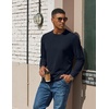 image:imageCOOFANDY Mens T Shirts Long Sleeve Casual Crew Neck Ribbed Tee Shirt Basic TopBlue Violet