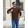image:imageCOOFANDY Mens T Shirts Long Sleeve Casual Crew Neck Ribbed Tee Shirt Basic TopBrown