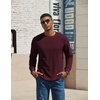 image:imageCOOFANDY Mens T Shirts Long Sleeve Casual Crew Neck Ribbed Tee Shirt Basic TopDark Red