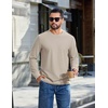 image:imageCOOFANDY Mens T Shirts Long Sleeve Casual Crew Neck Ribbed Tee Shirt Basic TopMoon Gray