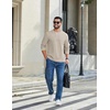 image:imageCOOFANDY Mens T Shirts Long Sleeve Casual Crew Neck Ribbed Tee Shirt Basic TopMoon Gray