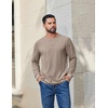 image:imageCOOFANDY Mens T Shirts Long Sleeve Casual Crew Neck Ribbed Tee Shirt Basic TopSand Dune