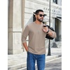 image:imageCOOFANDY Mens T Shirts Long Sleeve Casual Crew Neck Ribbed Tee Shirt Basic TopSand Dune
