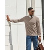 image:imageCOOFANDY Mens T Shirts Long Sleeve Casual Crew Neck Ribbed Tee Shirt Basic TopSand Dune