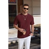 image:imageCOOFANDY Mens T Shirts Short Sleeve Casual Crewneck Pullover TeesWine Red