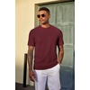 image:imageCOOFANDY Mens T Shirts Short Sleeve Casual Crewneck Pullover TeesWine Red