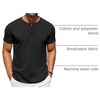 image:imageCOOFANDY Mens TShirts Henley Short Sleeve Cotton Shirts Button Tee TopsBlack