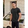 image:imageCOOFANDY Mens TShirts Henley Short Sleeve Cotton Shirts Button Tee TopsBlack