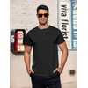 image:imageCOOFANDY Mens TShirts Henley Short Sleeve Cotton Shirts Button Tee TopsBlack