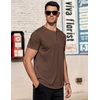 image:imageCOOFANDY Mens TShirts Henley Short Sleeve Cotton Shirts Button Tee TopsBrown