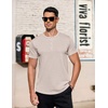 image:imageCOOFANDY Mens TShirts Henley Short Sleeve Cotton Shirts Button Tee TopsKhaki