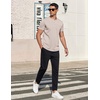 image:imageCOOFANDY Mens TShirts Henley Short Sleeve Cotton Shirts Button Tee TopsKhaki