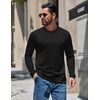 image:imageCOOFANDY Mens Thermal T Shirts Long Sleeve Fleece Lined Tee Casual Soft TopAll Black