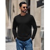 image:imageCOOFANDY Mens Thermal T Shirts Long Sleeve Fleece Lined Tee Casual Soft TopAll Black
