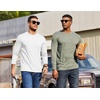 image:imageCOOFANDY Mens Thermal T Shirts Long Sleeve Fleece Lined Tee Casual Soft TopAll White