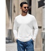 image:imageCOOFANDY Mens Thermal T Shirts Long Sleeve Fleece Lined Tee Casual Soft TopAll White