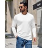 image:imageCOOFANDY Mens Thermal T Shirts Long Sleeve Fleece Lined Tee Casual Soft TopAll White