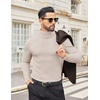 image:imageCOOFANDY Mens Turtleneck Shirts Slim Fit Shirt Tops Lightweight Pullover Basic Sweater Casual Long Sleeve ShirtAlmond