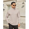 image:imageCOOFANDY Mens Turtleneck Shirts Slim Fit Shirt Tops Lightweight Pullover Basic Sweater Casual Long Sleeve ShirtAlmond