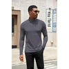image:imageCOOFANDY Mens Turtleneck Shirts Slim Fit Shirt Tops Lightweight Pullover Basic Sweater Casual Long Sleeve ShirtDark Grey