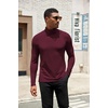 image:imageCOOFANDY Mens Turtleneck Shirts Slim Fit Shirt Tops Lightweight Pullover Basic Sweater Casual Long Sleeve ShirtDark Red