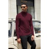 image:imageCOOFANDY Mens Turtleneck Shirts Slim Fit Shirt Tops Lightweight Pullover Basic Sweater Casual Long Sleeve ShirtDark Red