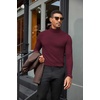 image:imageCOOFANDY Mens Turtleneck Shirts Slim Fit Shirt Tops Lightweight Pullover Basic Sweater Casual Long Sleeve ShirtDark Red