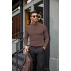 image:imageCOOFANDY Mens Turtleneck Shirts Slim Fit Shirt Tops Lightweight Pullover Basic Sweater Casual Long Sleeve ShirtGray Brown