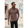 image:imageCOOFANDY Mens Turtleneck Shirts Slim Fit Shirt Tops Lightweight Pullover Basic Sweater Casual Long Sleeve ShirtGray Brown