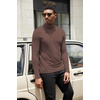 image:imageCOOFANDY Mens Turtleneck Shirts Slim Fit Shirt Tops Lightweight Pullover Basic Sweater Casual Long Sleeve ShirtGray Brown
