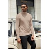 image:imageCOOFANDY Mens Turtleneck Shirts Slim Fit Shirt Tops Lightweight Pullover Basic Sweater Casual Long Sleeve ShirtKhaki