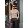 image:imageCOOFANDY Mens Turtleneck Shirts Slim Fit Shirt Tops Lightweight Pullover Basic Sweater Casual Long Sleeve ShirtKhaki