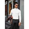 image:imageCOOFANDY Mens Turtleneck Shirts Slim Fit Shirt Tops Lightweight Pullover Basic Sweater Casual Long Sleeve ShirtWhite