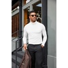 image:imageCOOFANDY Mens Turtleneck Shirts Slim Fit Shirt Tops Lightweight Pullover Basic Sweater Casual Long Sleeve ShirtWhite