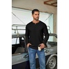 image:imageCOOFANDY Mens Waffle Henley Shirts Long Sleeve Pullover Shirt Casual Knit TShirt Lightweight Basic TeesBlack