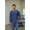 image:imageCOOFANDY Mens Waffle Henley Shirts Long Sleeve Pullover Shirt Casual Knit TShirt Lightweight Basic TeesNavy