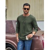 image:imageCOOFANDY Mens Waffle Long Sleeve Shirt Crew Neck Cotton Blend Basic T ShirtArmy Green