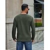 image:imageCOOFANDY Mens Waffle Long Sleeve Shirt Crew Neck Cotton Blend Basic T ShirtArmy Green