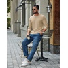 image:imageCOOFANDY Mens Waffle Long Sleeve Shirt Crew Neck Cotton Blend Basic T ShirtBeige
