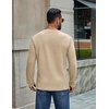 image:imageCOOFANDY Mens Waffle Long Sleeve Shirt Crew Neck Cotton Blend Basic T ShirtBeige