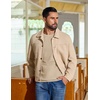 image:imageCOOFANDY Mens Waffle Long Sleeve Shirt Crew Neck Cotton Blend Basic T ShirtBeige