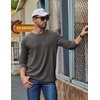 image:imageCOOFANDY Mens Waffle Long Sleeve Shirt Crew Neck Cotton Blend Basic T ShirtDark Gray