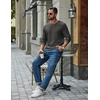 image:imageCOOFANDY Mens Waffle Long Sleeve Shirt Crew Neck Cotton Blend Basic T ShirtDark Gray