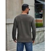image:imageCOOFANDY Mens Waffle Long Sleeve Shirt Crew Neck Cotton Blend Basic T ShirtDark Gray