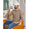 image:imageCOOFANDY Mens Waffle Long Sleeve Shirt Crew Neck Cotton Blend Basic T ShirtKhaki
