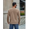 image:imageCOOFANDY Mens Waffle Long Sleeve Shirt Crew Neck Cotton Blend Basic T ShirtKhaki