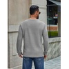image:imageCOOFANDY Mens Waffle Long Sleeve Shirt Crew Neck Cotton Blend Basic T ShirtLight Gray